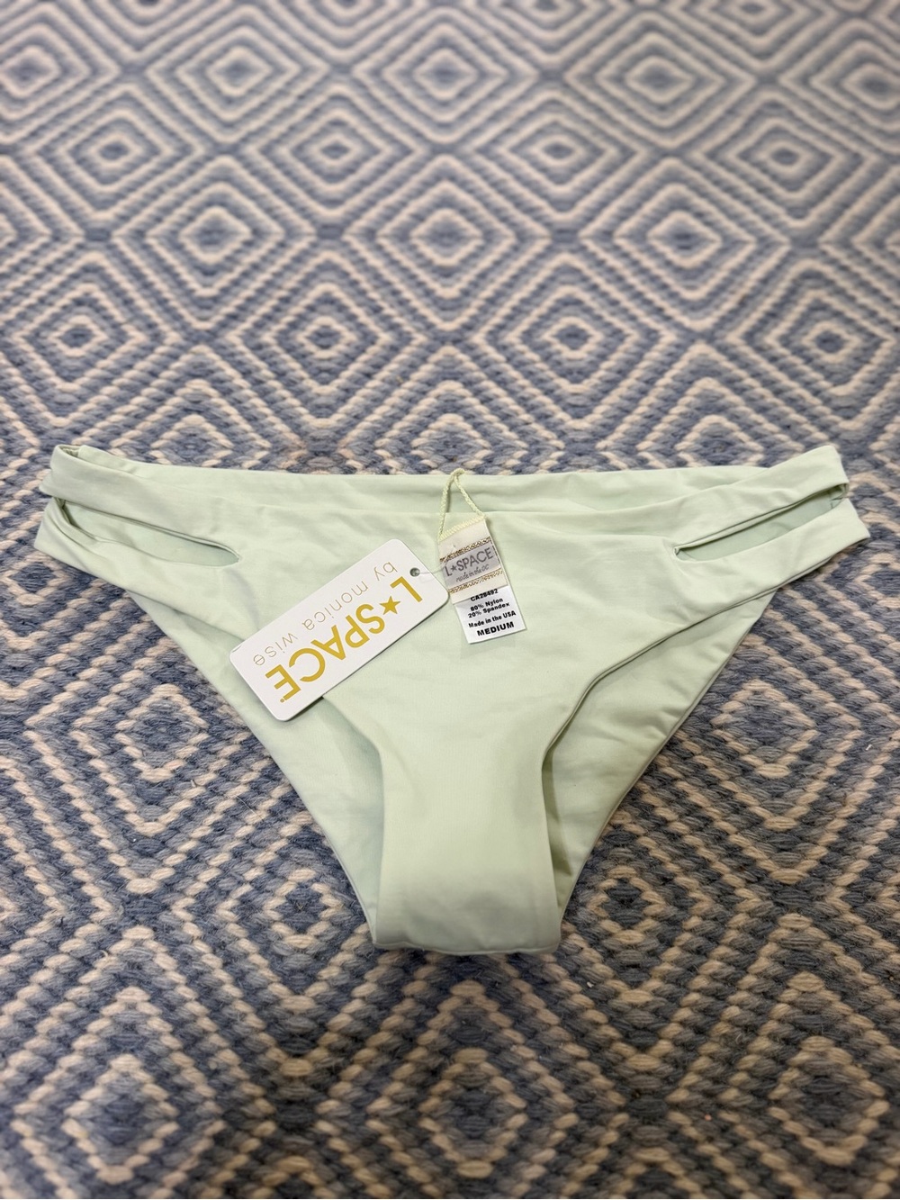 l*space Mint Bikini Bottom with Cutout Sides
